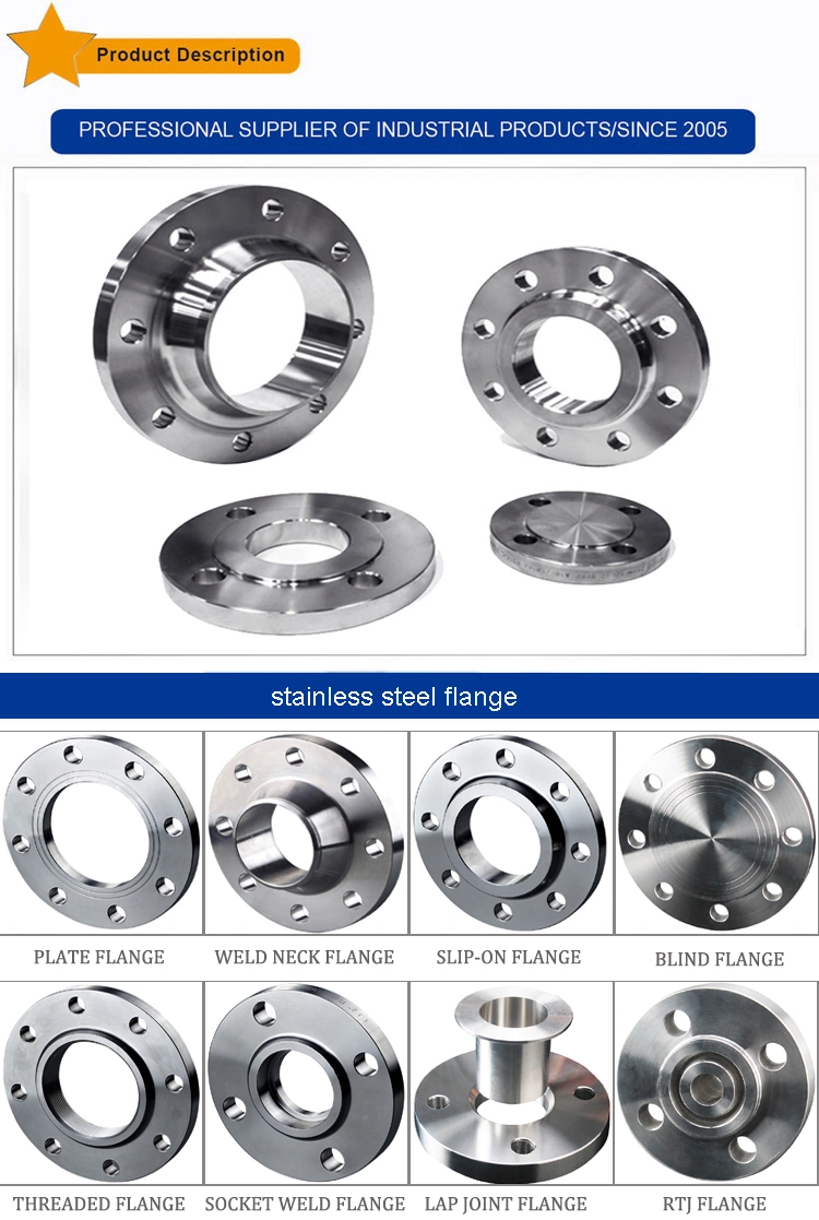 R/F Cl150 300 ASTM A182 ASME B 16.5 Serrated Finish Hub Type Ss201 SS304 F316/316L Slip on Blind Welding Flange